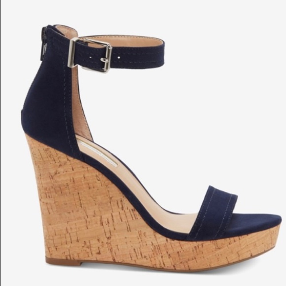 INC Navy wedge sandal